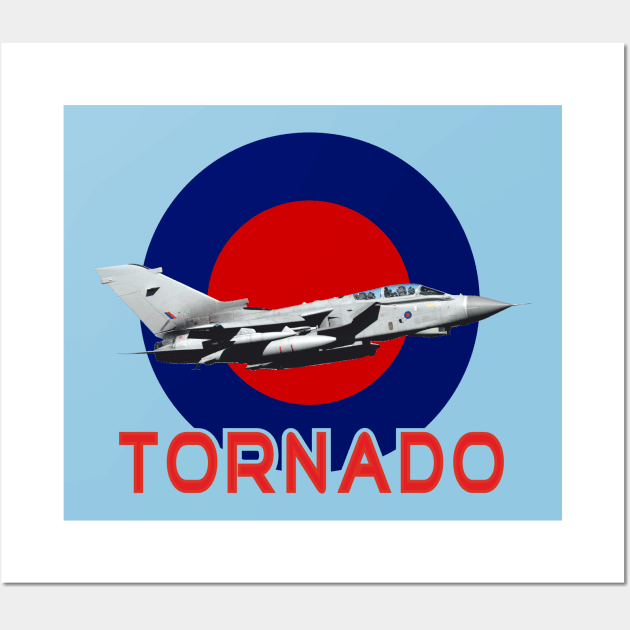 RAF Tornado in RAF roundel blue Wall Art by AJ techDesigns